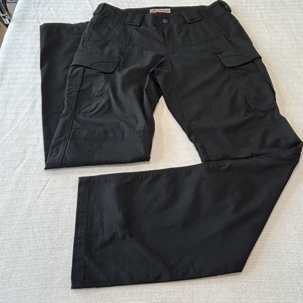 5.11 Tactical Stryke Pants Womens 10 Long Black Cargo Ripstop 64386-019